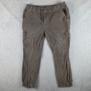 Prana Pants Womens L Brown Jogger Cargo Relaxed Lost Hwy Stretch Corduroy